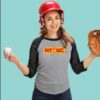 woman wearing ATGC tee and baseball geart
