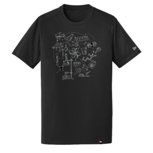 Men's Biology Labware Black Long Sleeve Science T-Shirt