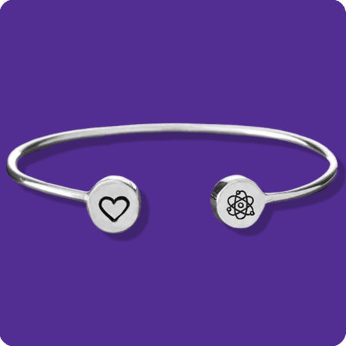 I love Science Cuff Stainless Steel Research Chemistry Biology