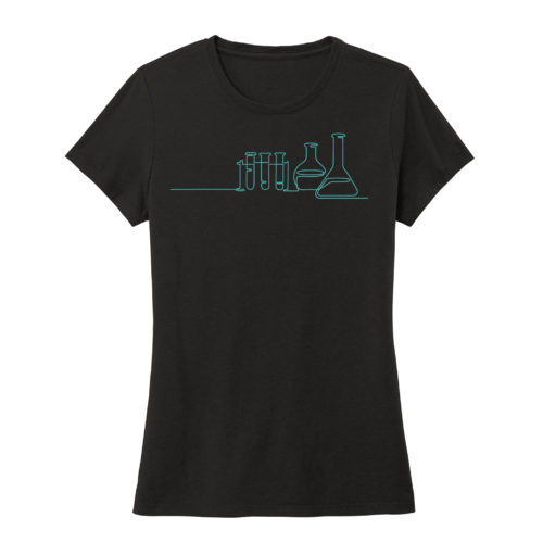 Women's Biology Labware Black Long Sleeve Science T-Shirt