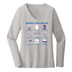 Women's Biology Labware Gray Long Sleeve Science T-Shirt