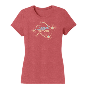 Myelin on My Nerves Womens Science Red Frost Short Sleeve T-shirt
