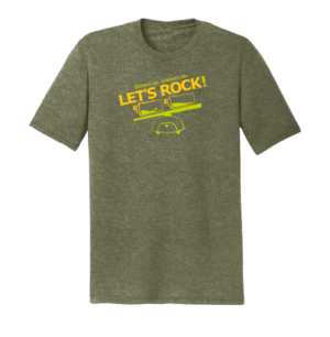 Let's Rock Mens Army Green Short Sleeve T-shirt