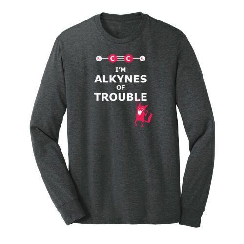 Alkynes of Trouble Mens Science Chemistry Black Frost Long Sleeve T-Shirt
