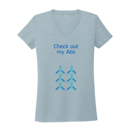 Check Out My Abs Womens Science Light Blue Short Sleeve T-shirt